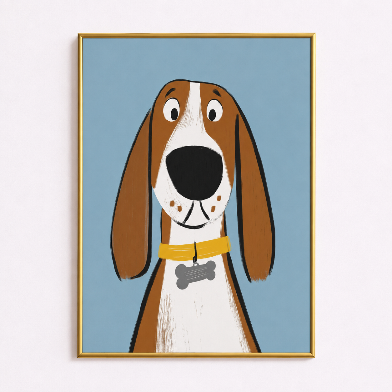 Gentle Hound Dog Poster – Scandinavian Nursery Wall Art