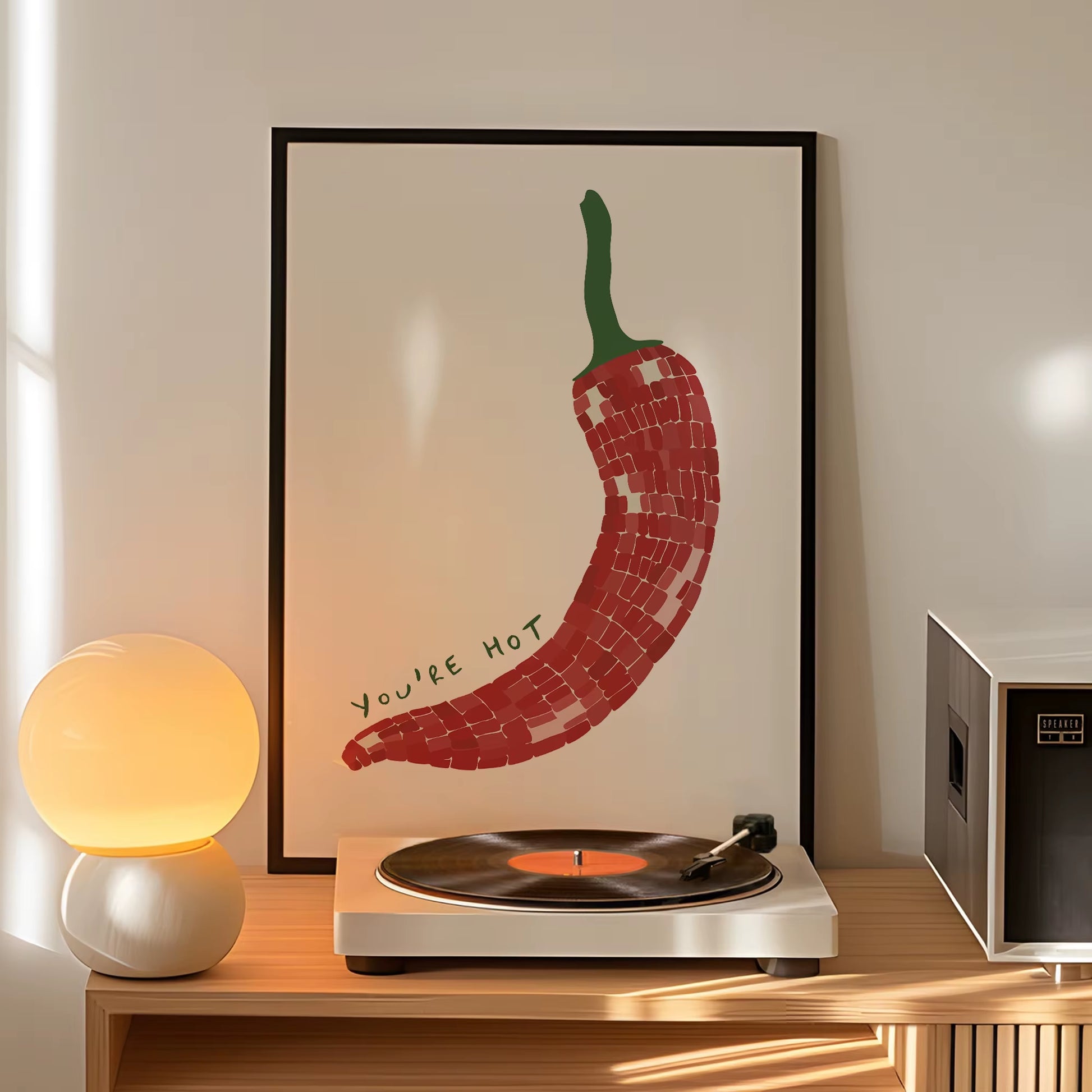 Chic You'Re Hot Red Chili Pepper Wall Art Prints Canvas Painting Poster Picture for Living Bed Kids Room Home Decor