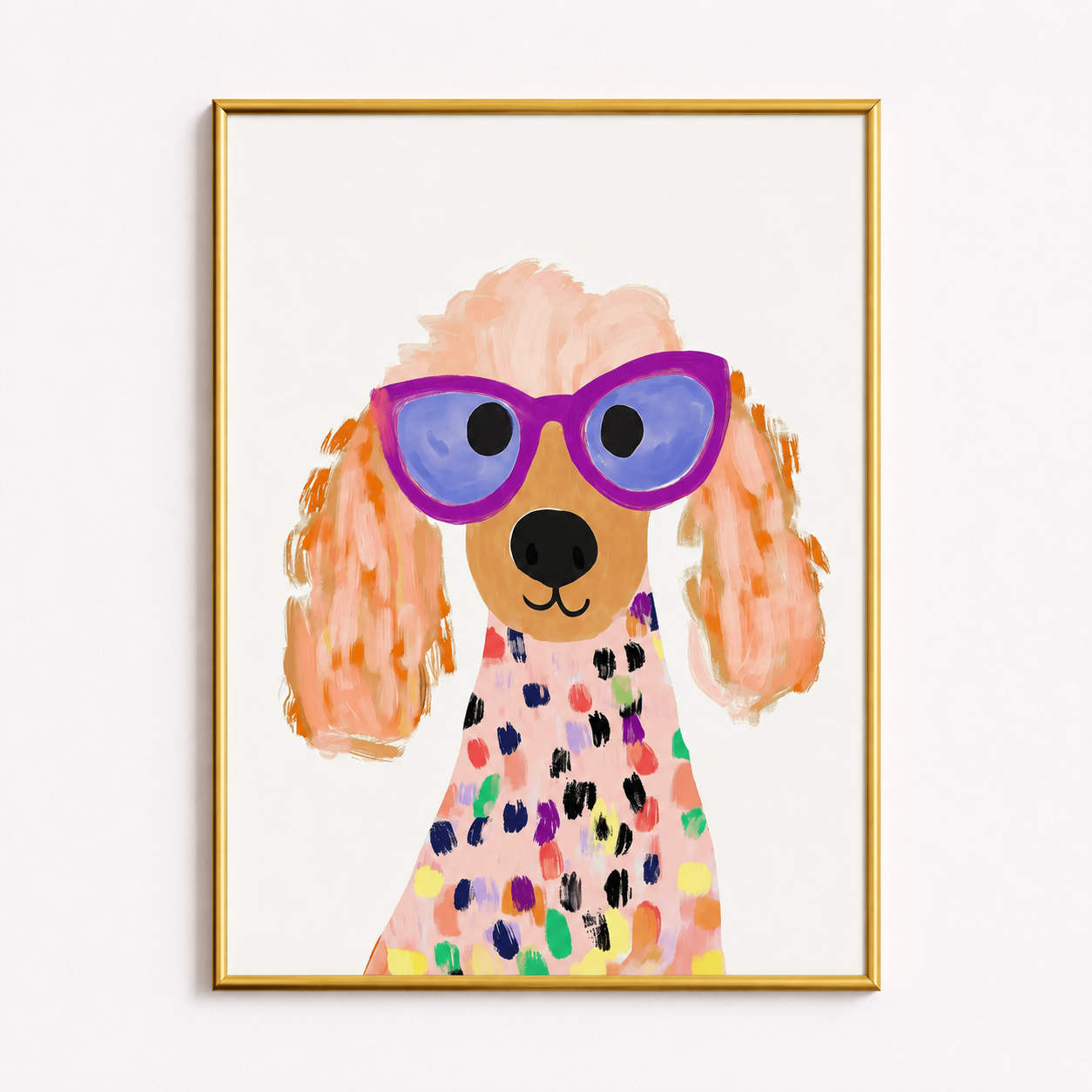 Fashionista Poodle Poster – Colorful Nursery Wall Art