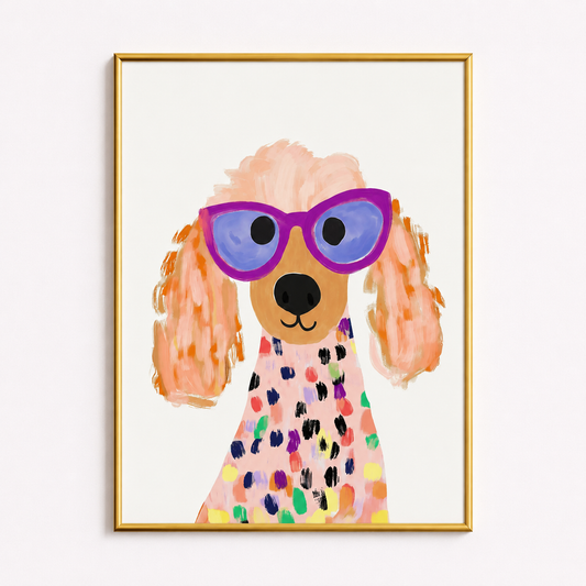 Fashionista Poodle Poster – Colorful Nursery Wall Art