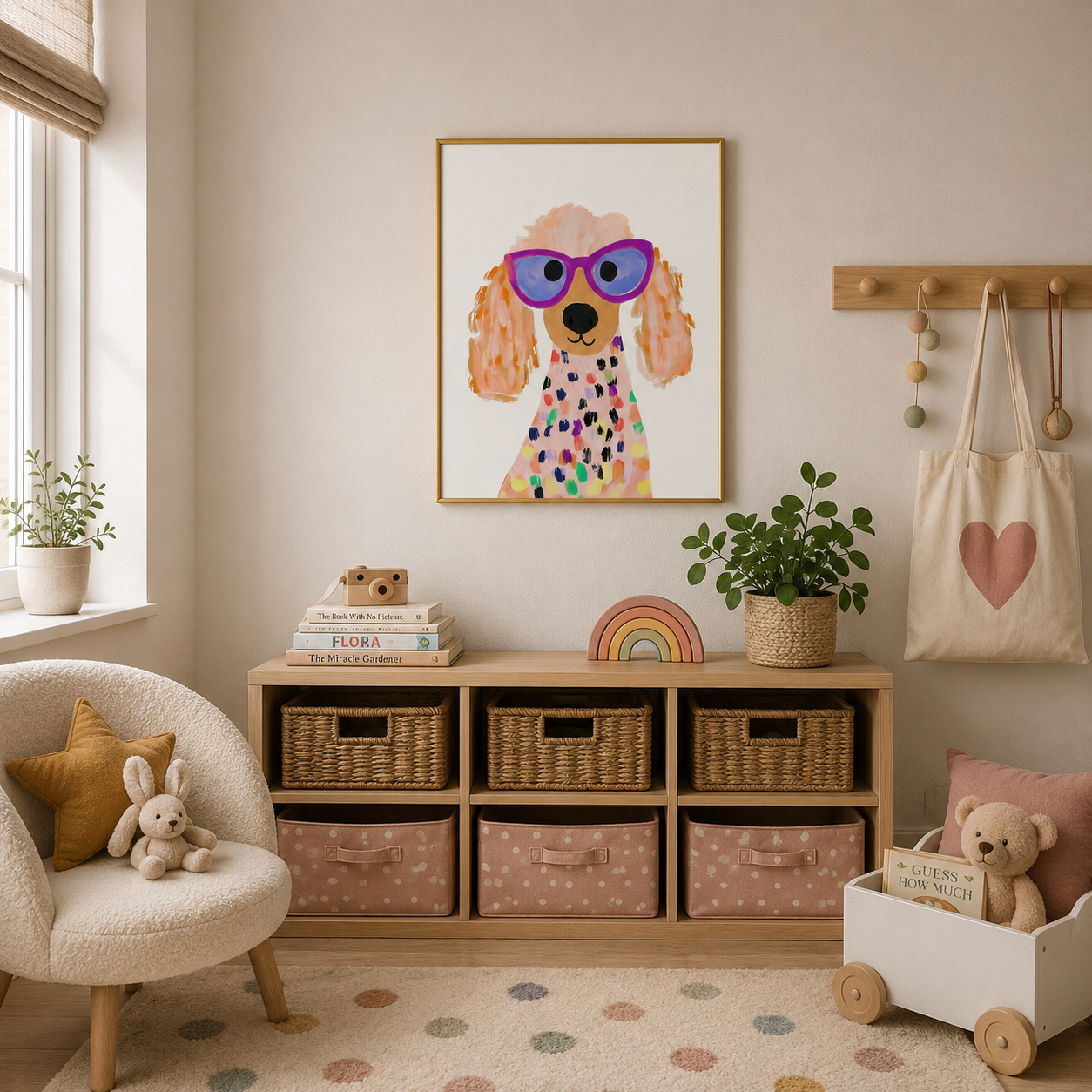 Fashionista Poodle Poster – Colorful Nursery Wall Art