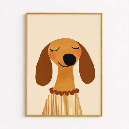 Sweet Sausage Dog Poster – Scandinavian Nursery Wall Art