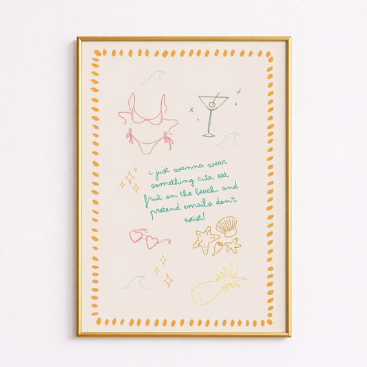 Beach Daydream – Summer Escape Quote Poster
