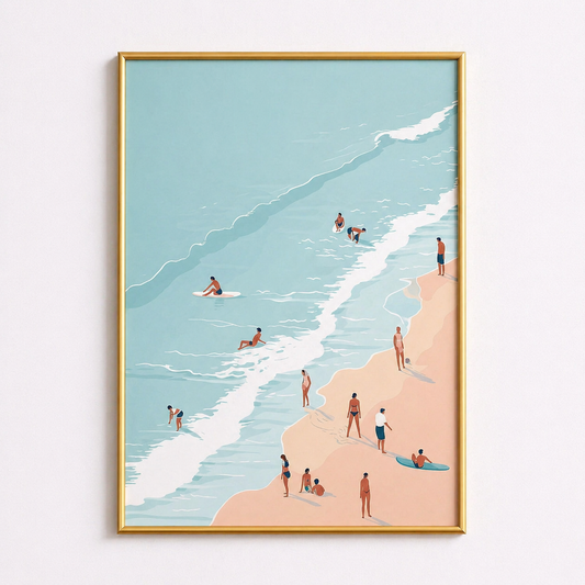 Beach Day – Minimal Coastal Lifestyle Wall Art Poster