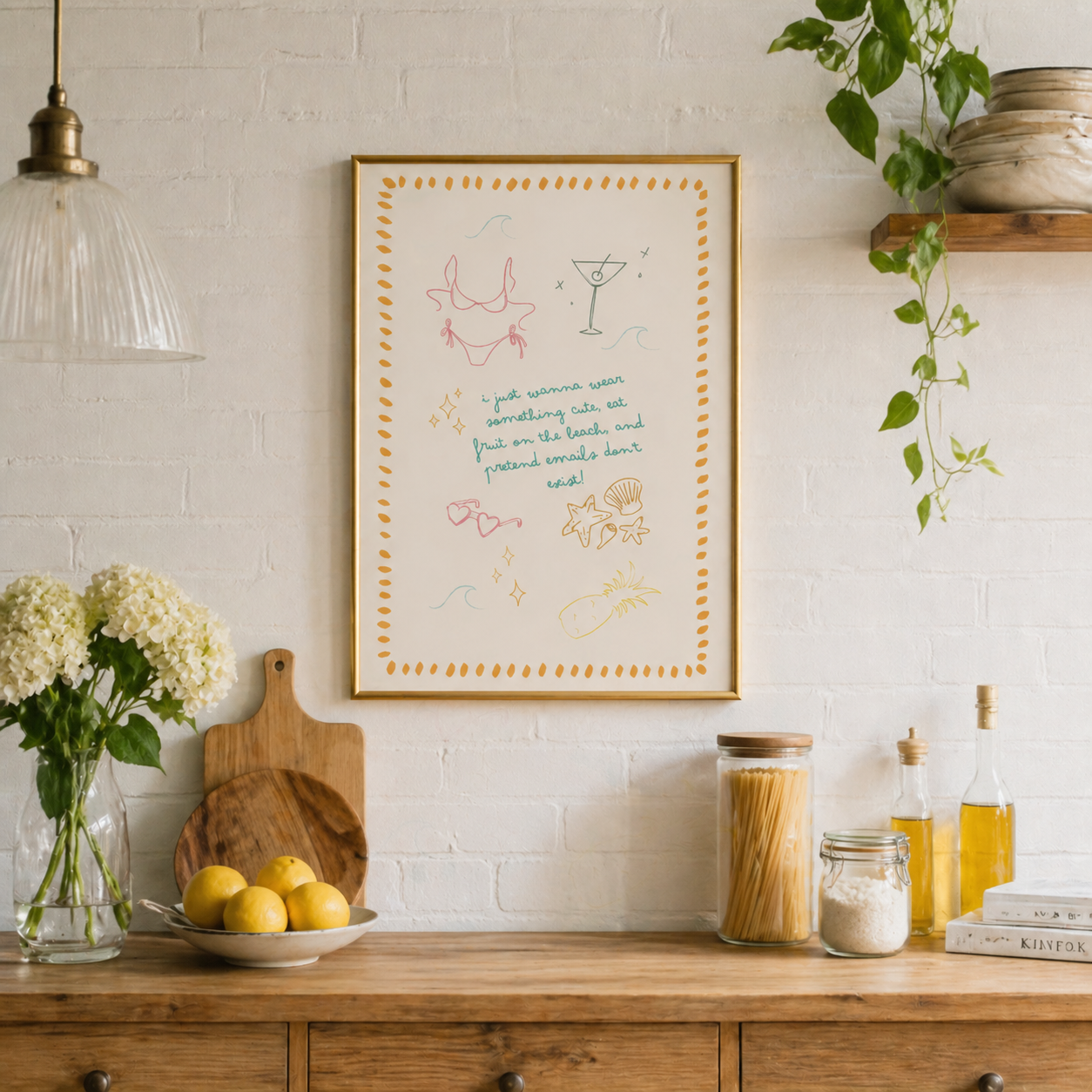 Beach Daydream – Summer Escape Quote Poster
