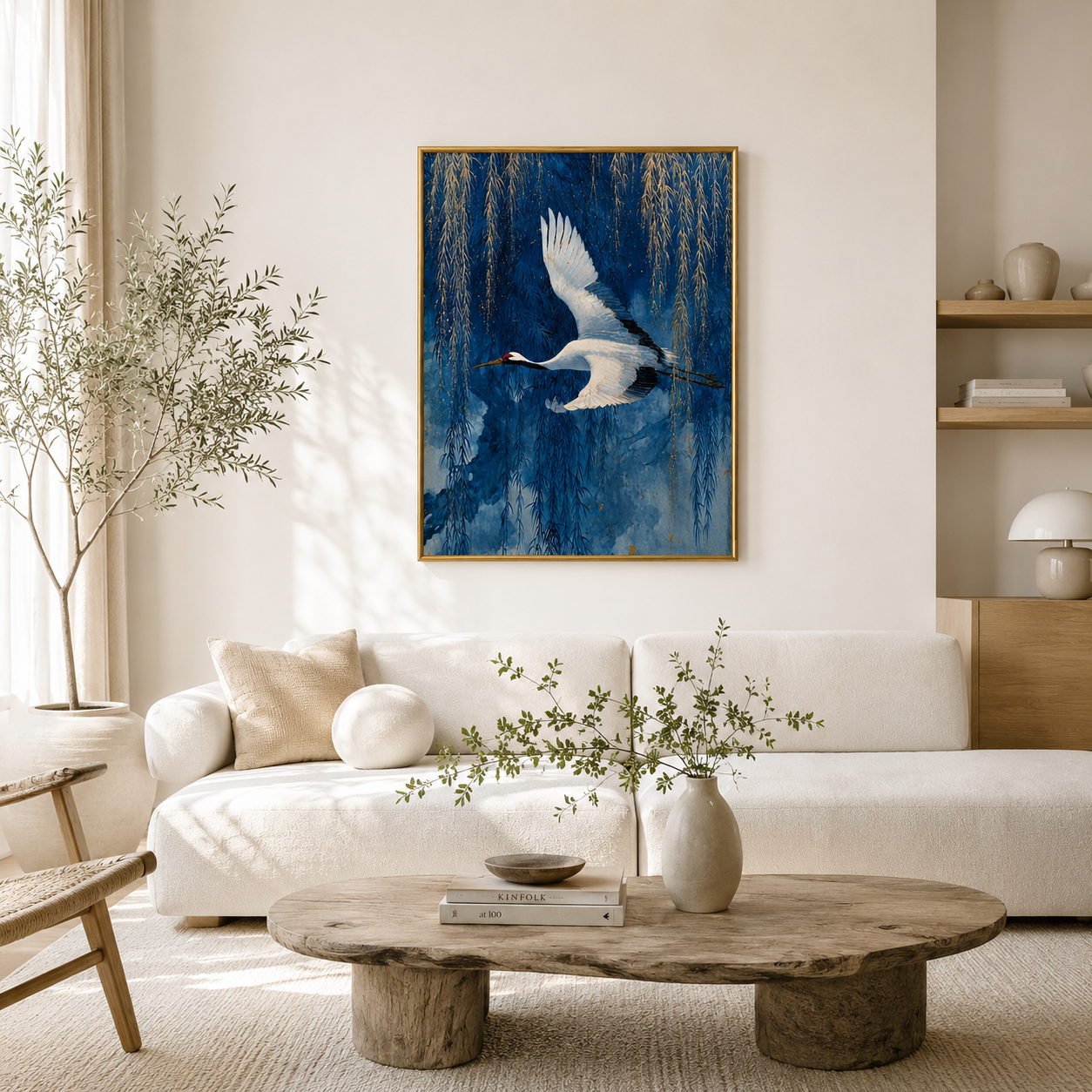 Grace in Flight Poster – Elegant Crane Wall Art