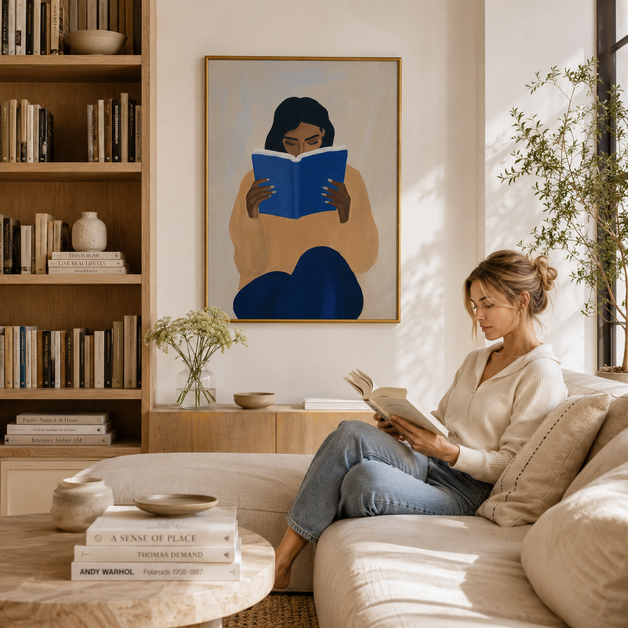 Blue Chapters Poster – Reading Wall Art