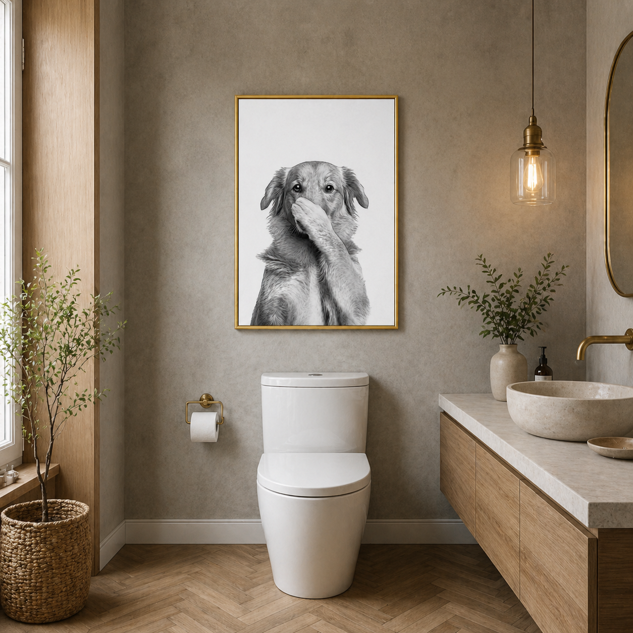 Funny Dog Bathroom Poster – “That Smell” Wall Art