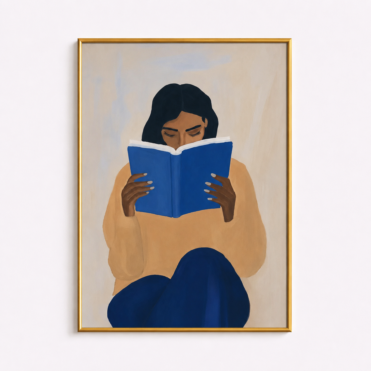 Blue Chapters Poster – Reading Wall Art