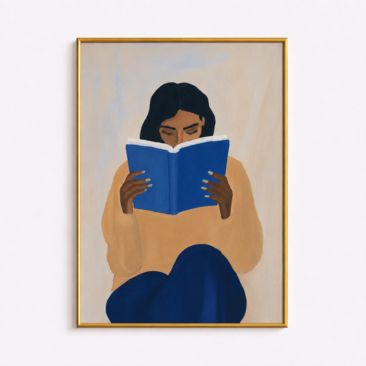 Blue Chapters Poster – Reading Wall Art