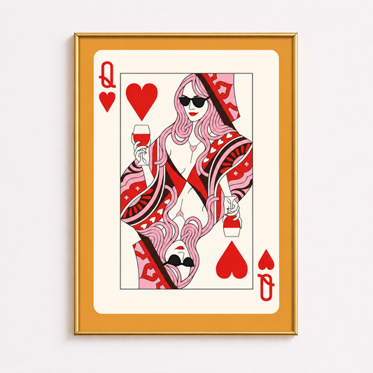 Queen of Hearts Poster – Chic Playing Card Wall Art