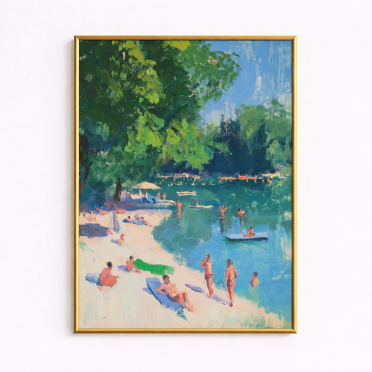 Summer by the Lake Impressionist Landscape Poster