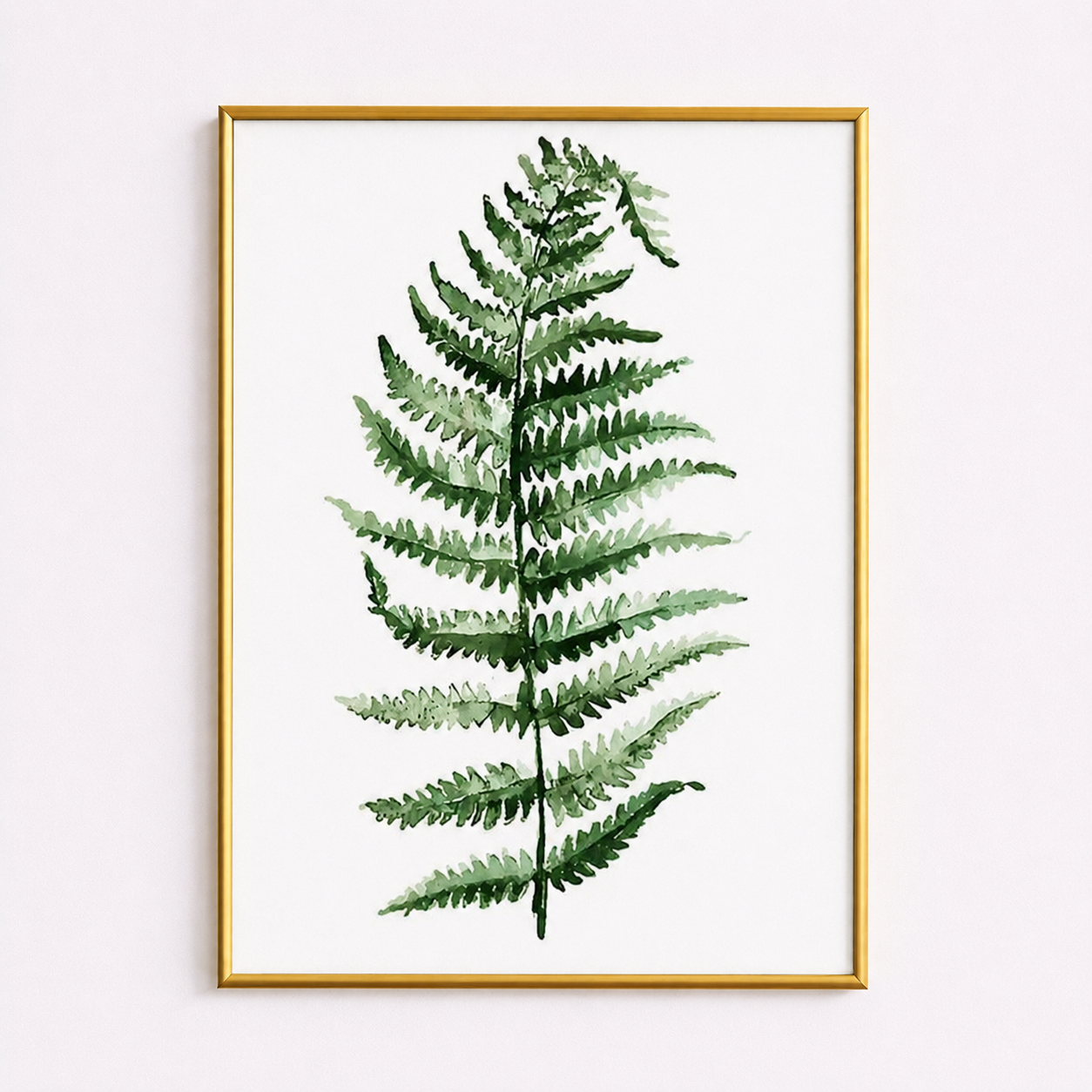 Minimal Fern Watercolor Botanical Poster – Green Nature Wall Art