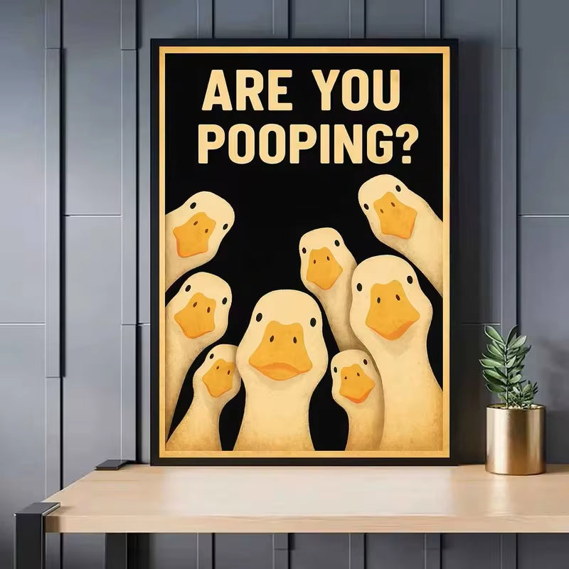 Humorous Ducks Gather Together Quirky Animal Canvas Poster Pictures Art Wall Nordic Living Room Bedroom Interior Home Decoration
