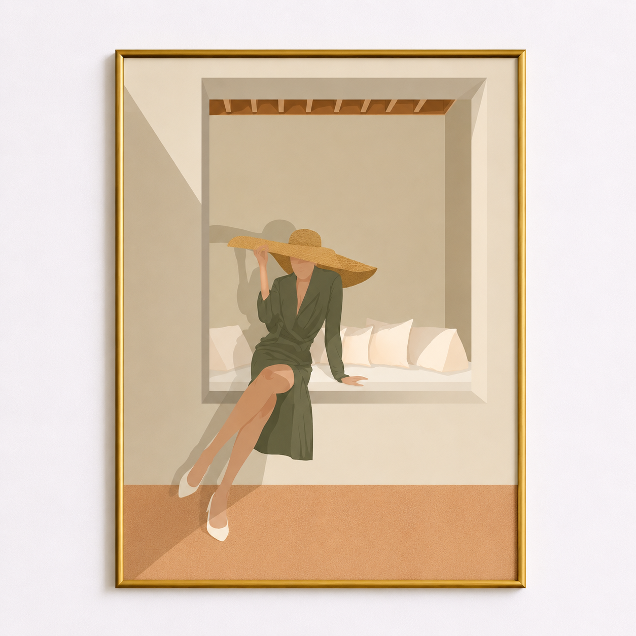 Sunlit Retreat Poster – Elegant Mediterranean Wall Art