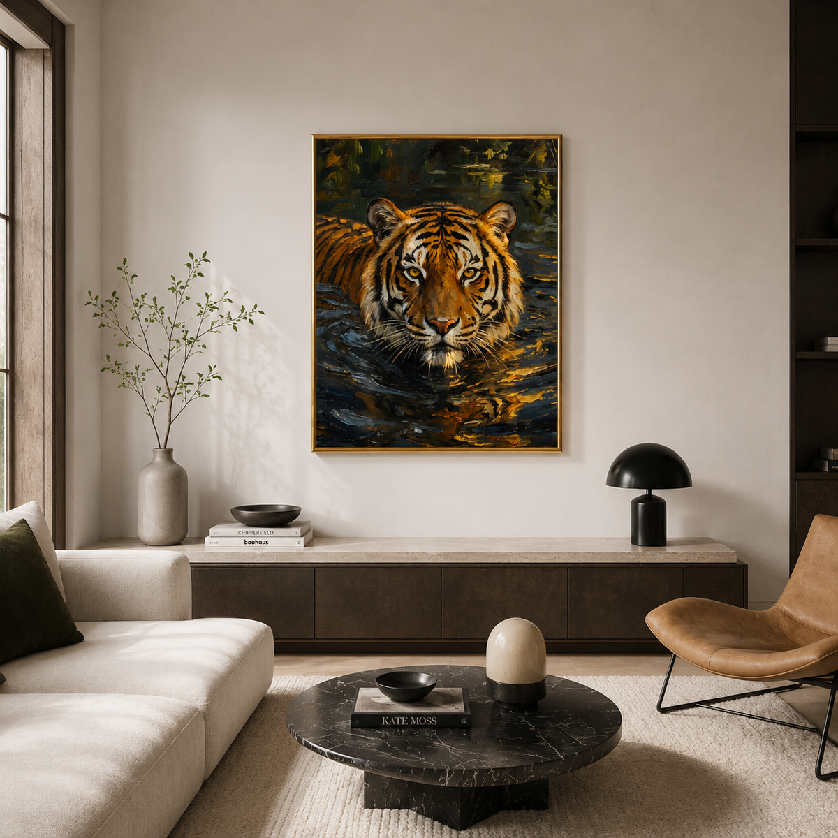 Golden Gaze – Majestic Tiger Wall Art