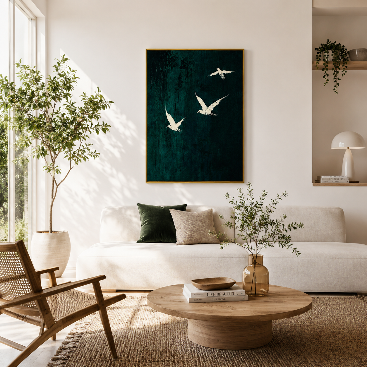Silent Flight Poster – Minimalist Birds Wall Art