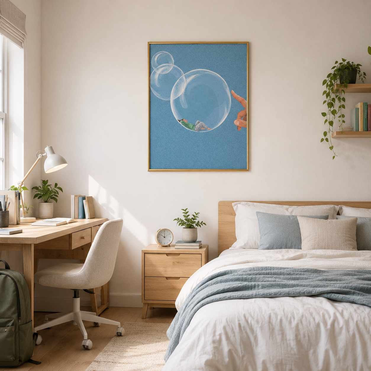 Bubble of Peace Poster – Minimalist Mental Wellness Wall Art