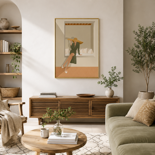 Sunlit Retreat Poster – Elegant Mediterranean Wall Art