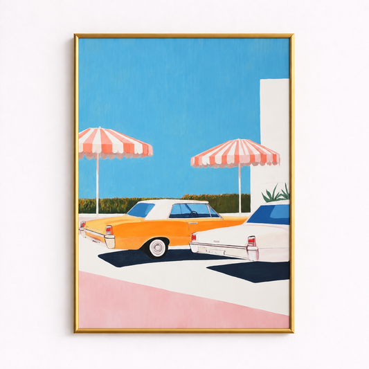 Retro Summer Drive Vintage Car Poster