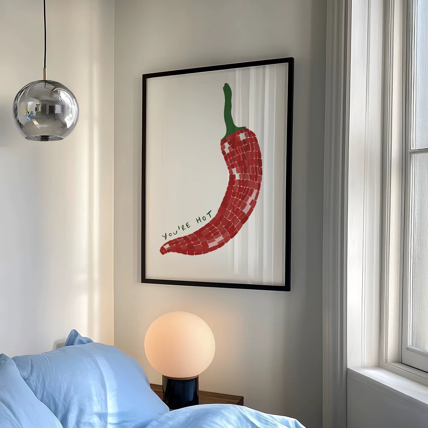 Chic You'Re Hot Red Chili Pepper Wall Art Prints Canvas Painting Poster Picture for Living Bed Kids Room Home Decor