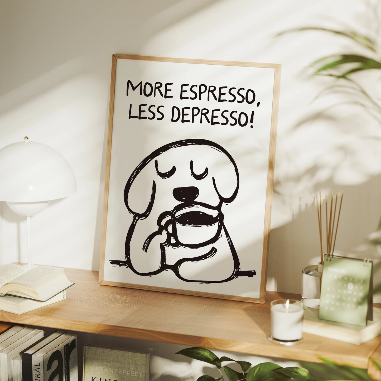 Coffee Therapy – Cute Dog Poster