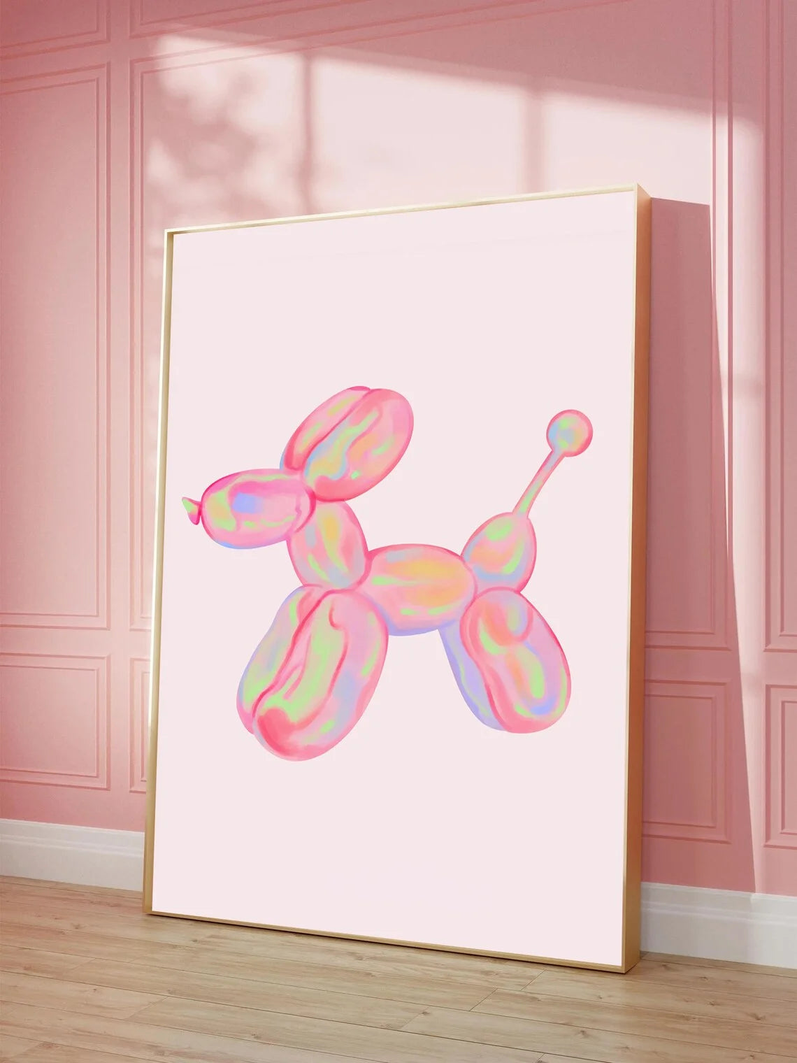 Rainbow Balloon Dog Poster – Modern Pop Art Wall Decor