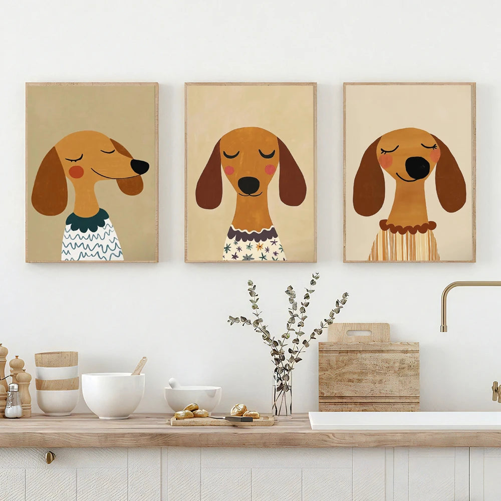 Sweet Sausage Dog Poster – Scandinavian Nursery Wall Art