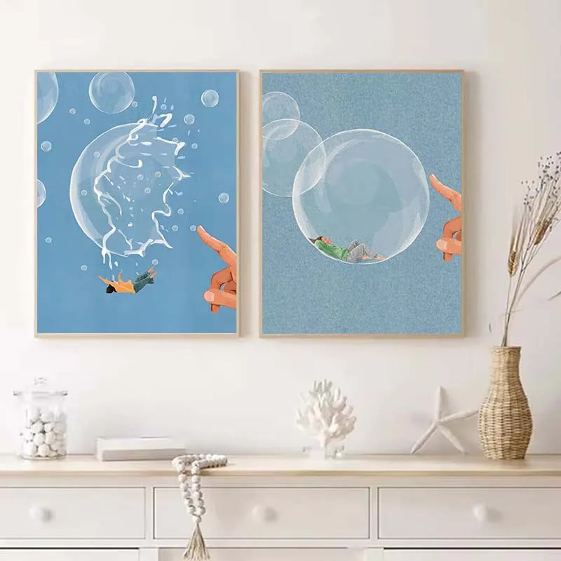 Bubble of Peace Poster – Minimalist Mental Wellness Wall Art