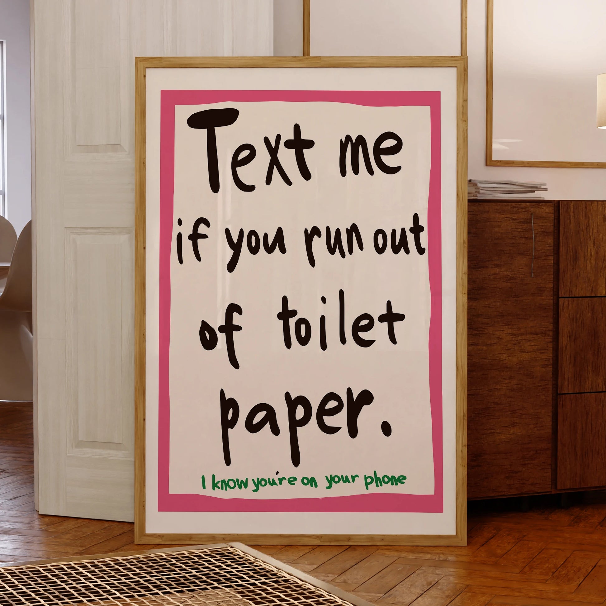 Modern Text Me If You Run Out of Toilet Paper Wall Art Prints Canvas Painting Poster Picture for Living Room Home Decor