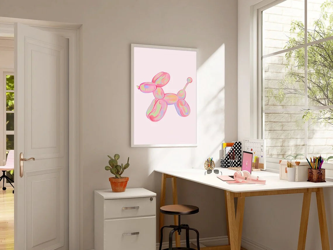 Rainbow Balloon Dog Poster – Modern Pop Art Wall Decor