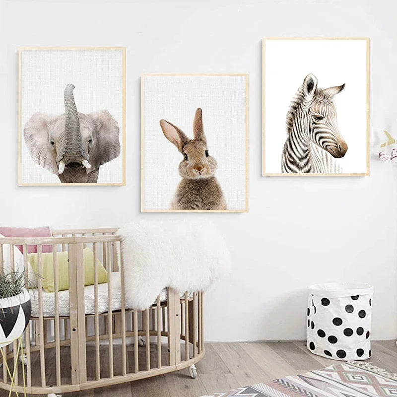 Baby Zebra Poster – Minimalist Safari Nursery Wall Art