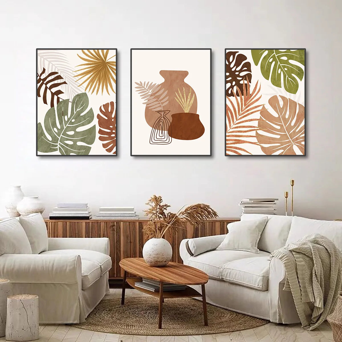 Tropical Botanical Leaves Poster – Minimal Boho Wall Art