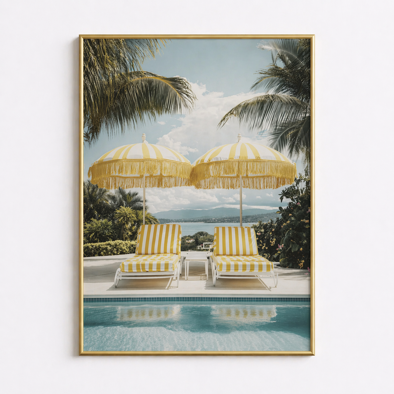 Golden Retreat – Luxury Poolside Poster
