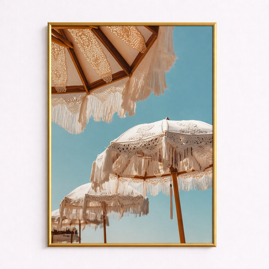 Breezy Shade – Boho Beach Umbrella Poster