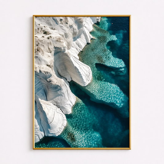 Turquoise Escape – Mediterranean Cliff Poster