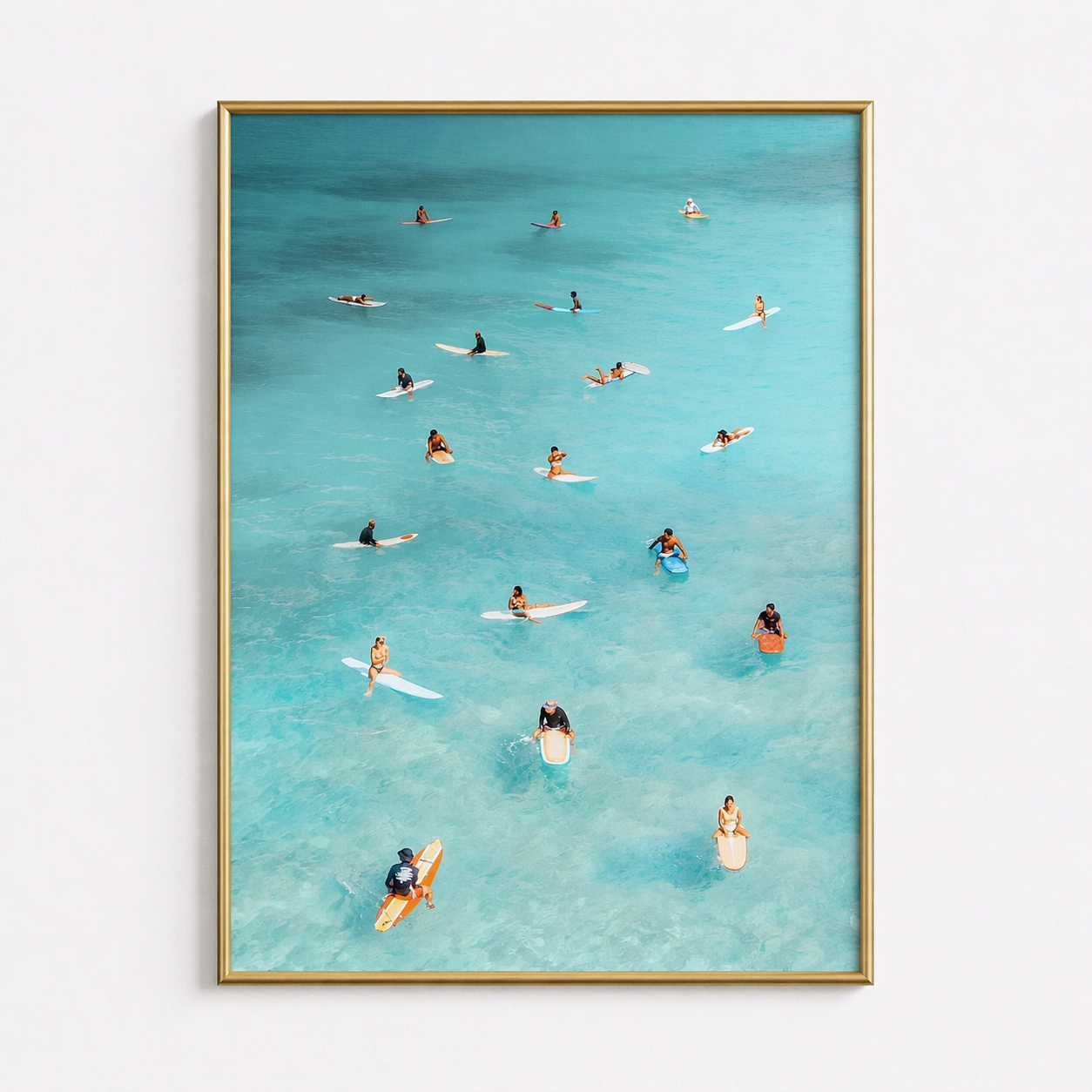 Surf Crowd – Aerial Ocean Poster