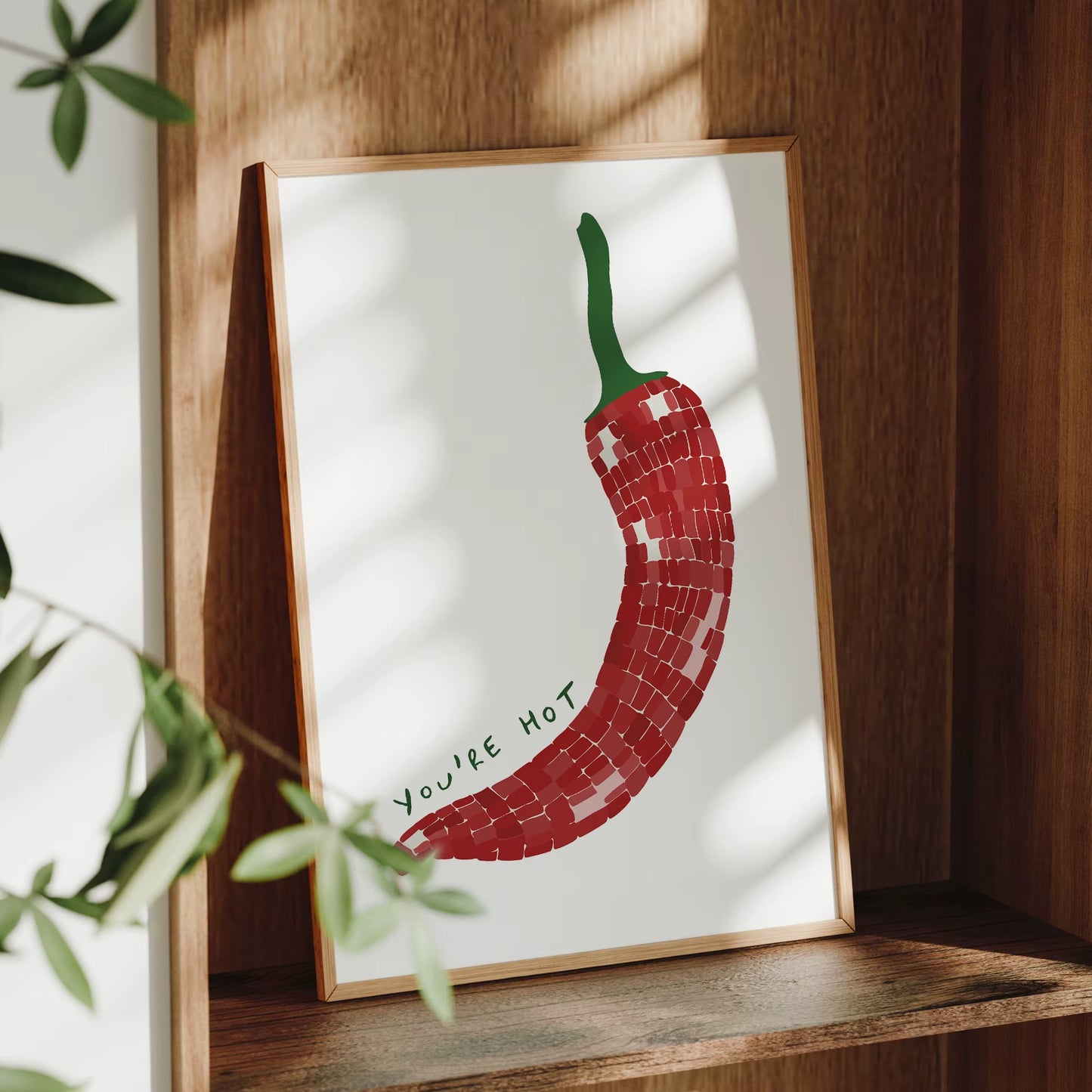 Chic You'Re Hot Red Chili Pepper Wall Art Prints Canvas Painting Poster Picture for Living Bed Kids Room Home Decor