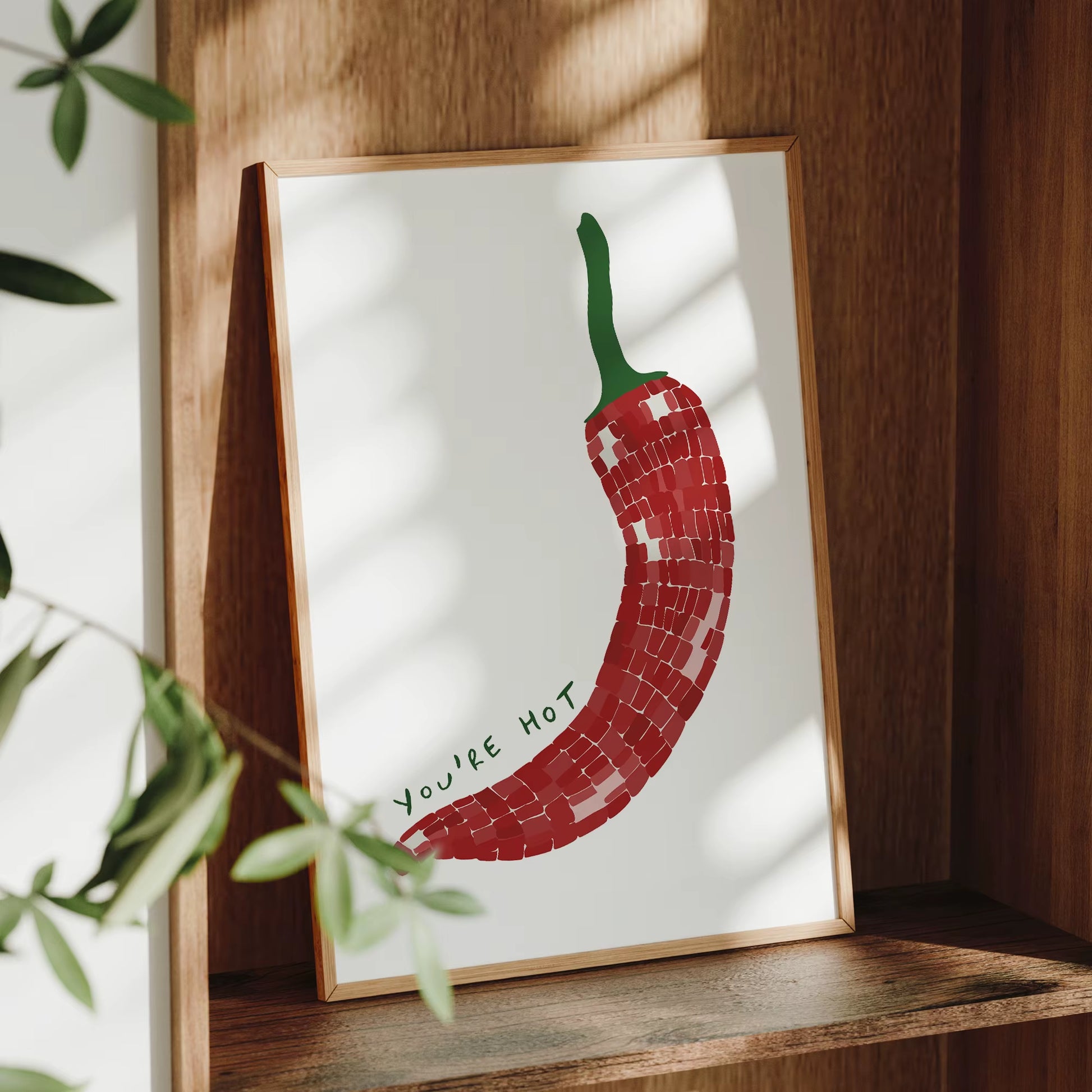 Chic You'Re Hot Red Chili Pepper Wall Art Prints Canvas Painting Poster Picture for Living Bed Kids Room Home Decor