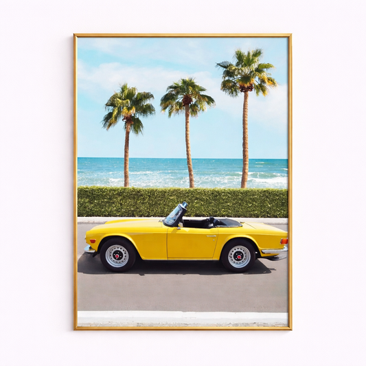Sunny Drive – Coastal Car Poster